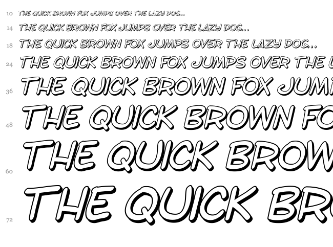 SF Toontime font waterfall